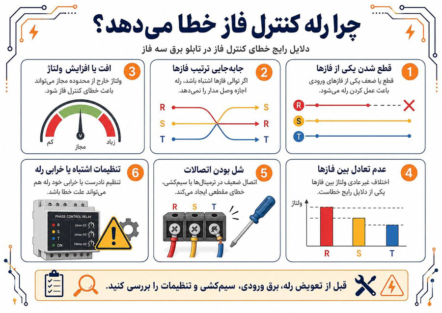 رله کنترل فاز چه خطاهایی را تشخیص میدهد؟