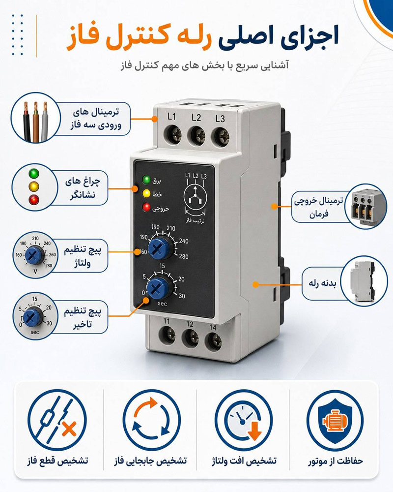اجزای اصلی رله کنترل فاز