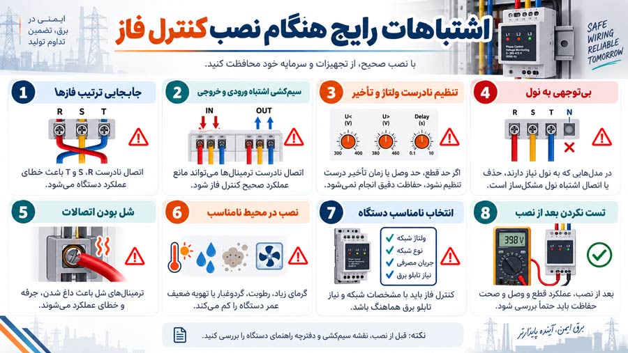 اشتباهات رایج هنگام نصب کنترل فاز