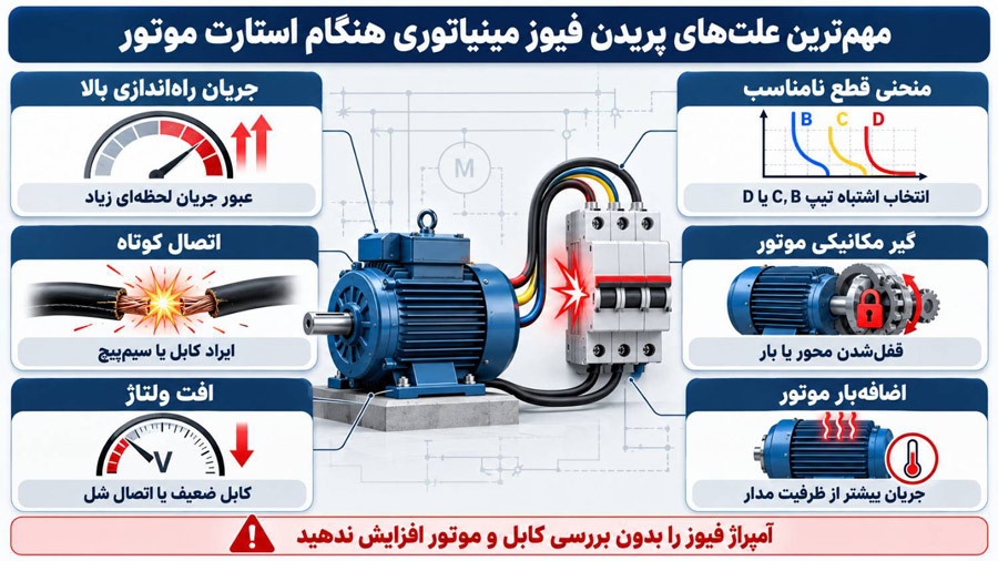 مهم ترین علتهای پریدن فیوز مینیاتوری هنگام استارت موتور